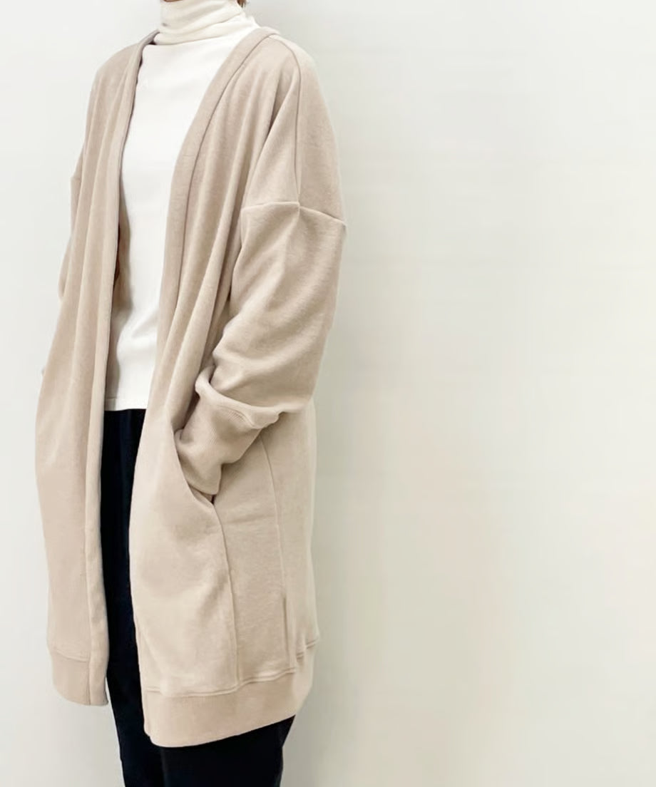 パジャマの次に着るカーディガン、日常のユニフォーム　ナナイロトイロ　オンフレッシュニットカーディガン　ロング丈